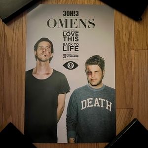 3OH!3 11x17 "Omens" 2013 Double-Sided Promo Poster